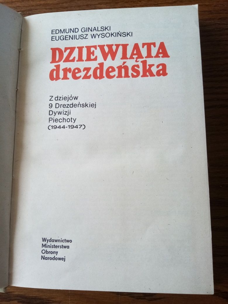 Książka "Dziewiąta drezdeńska" Edmund Ginalski, Eugeniusz Wysokiński