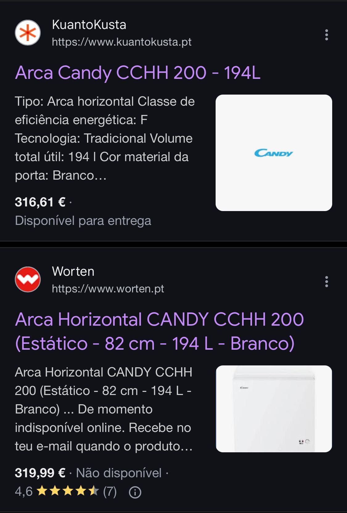 Arca congeladora em ótimo estado