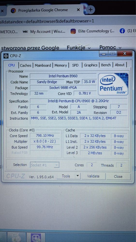 Procesor Intel Pentium B960 Socket 988B rPGA