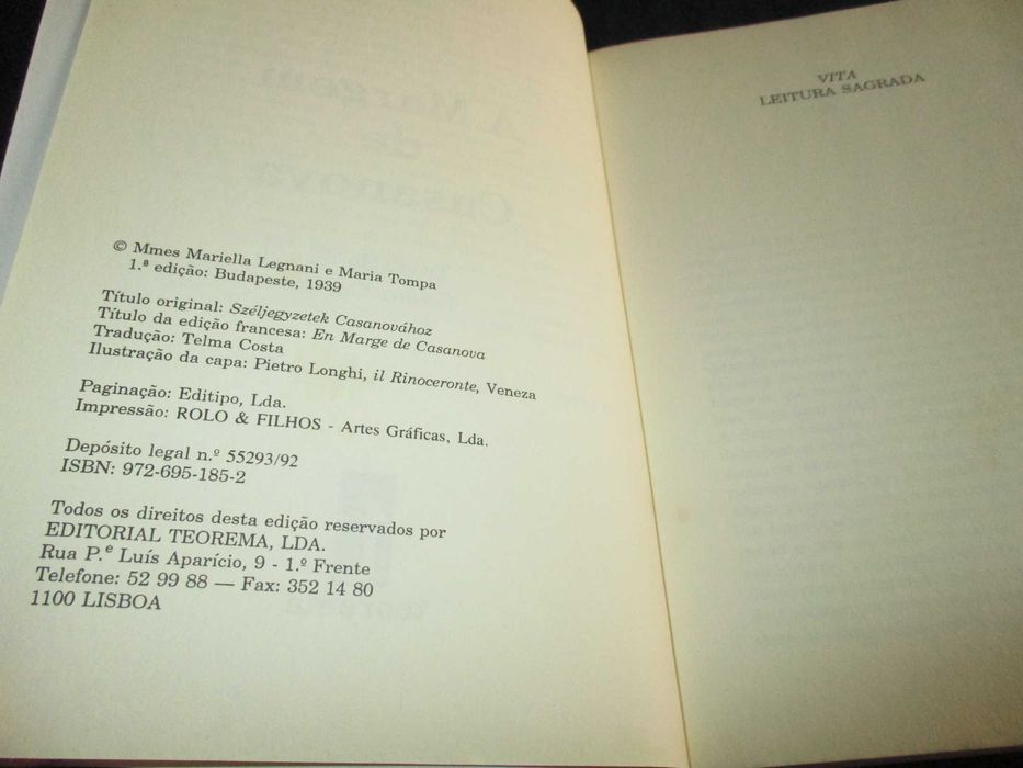 Livro À Margem de Casanova Miklos Szentkuthy