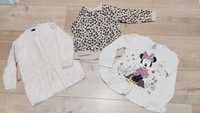 Zestaw ubranek r. 92 H&M, Cubus, Disney Minnie bluza, bluzka i sweter