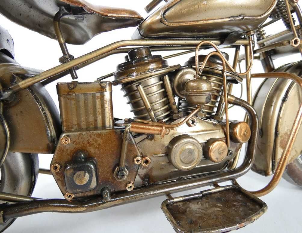 Metalowy MOTOR retro pojazd 36,5 cm motocykl