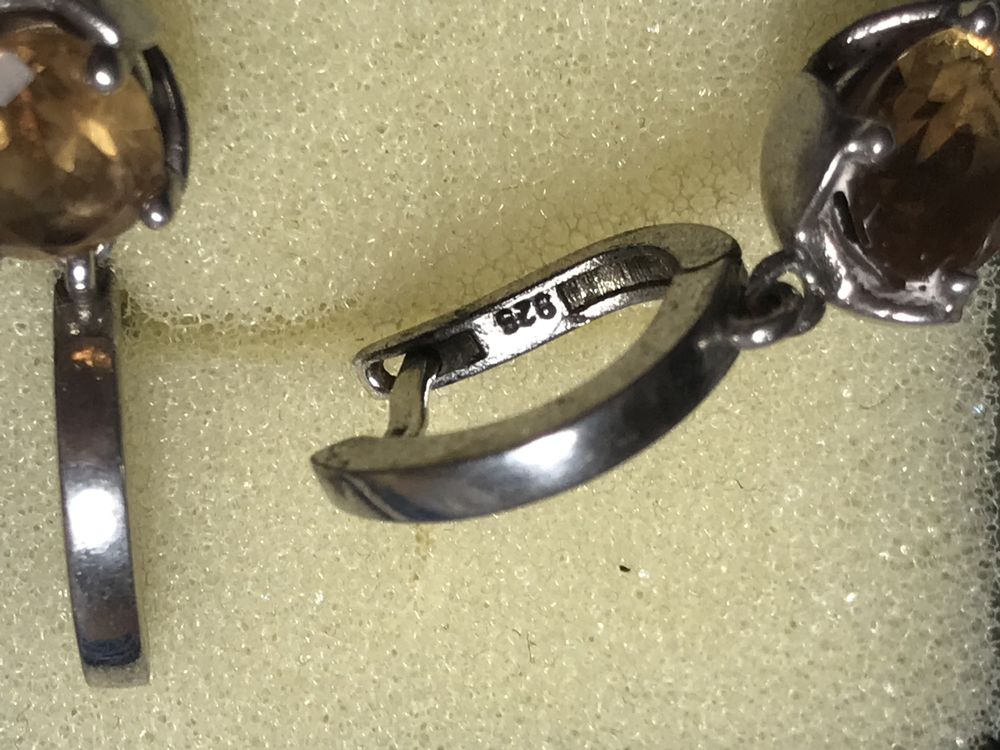 Комплект султаніт у сріблі 925 сережки, кулон, цепочка
