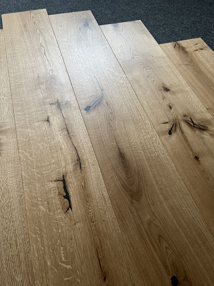 Podłoga drewniana Dąb Rustic 15x250x1800mm, 4faza, Olejowosk UV x2