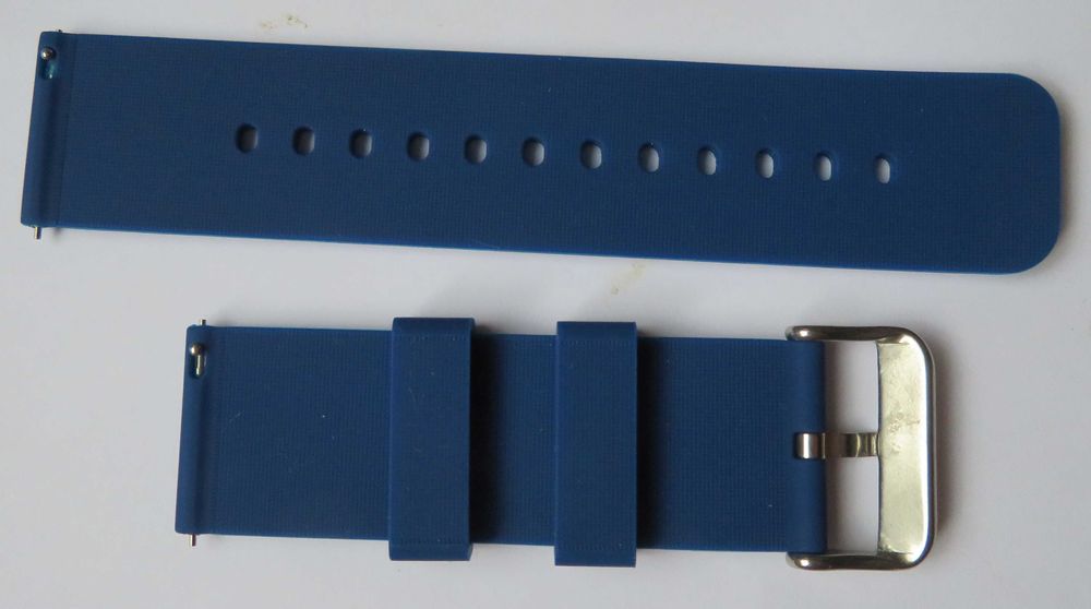 pasek do zegarka silikonowy  24 mm granatowy  zintegrowane teleskopy