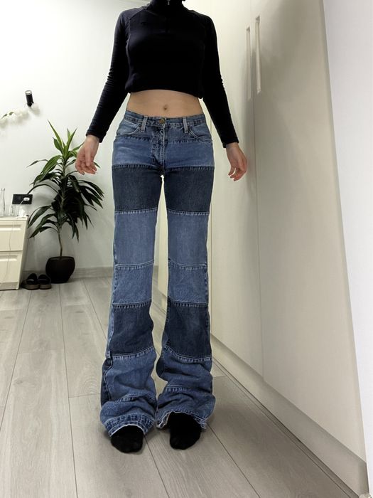 Джинсы низкая средняя талия винтаж клеш 2000s 90s прямые 36