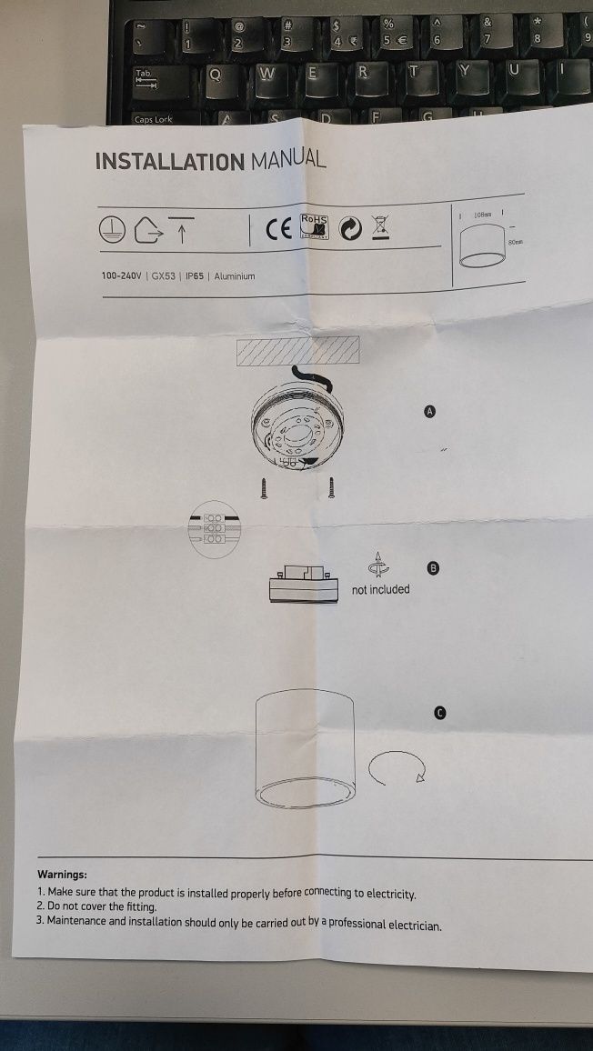 Oprawa natynkowa hermetyczna IP65 biała GX53