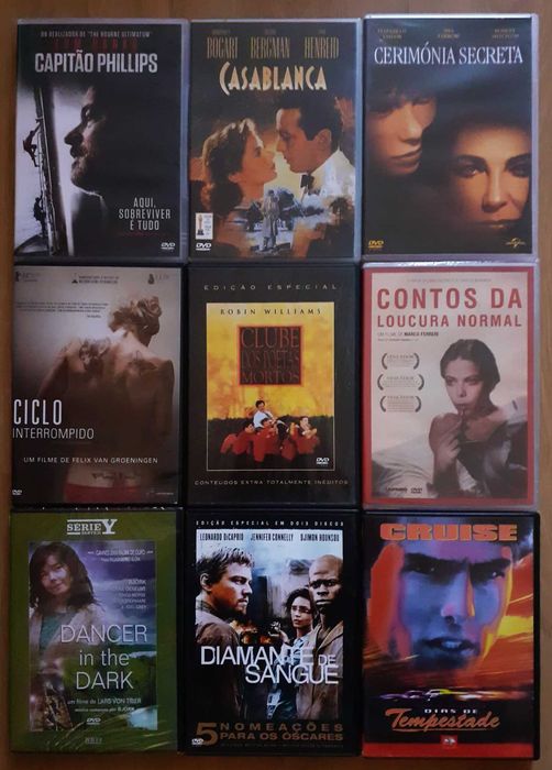 72 DVDs - Vários Géneros Cinematográficos - Raros - Muito Bom Estado