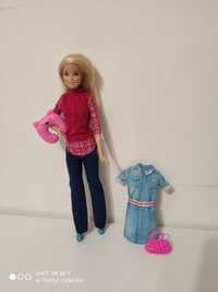 Barbie Lalka w podróży Mattel akcesoria sukienka,spodnie,bluzka modna