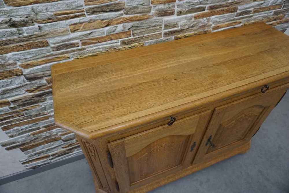 Komoda Lity Dąb 2 Drzwiowa Zgrabna Płytka szer. 117 cm  (p-1274)