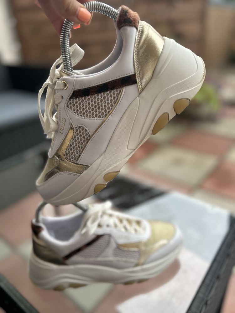 Sneakersy Liu Jo na platformie biale zlote rozmiar 38 damskie buty