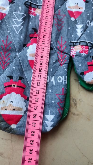 Rękawice kuchenne z mikołajem