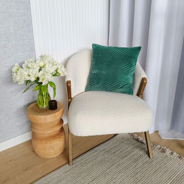 Poszewka na poduszę 45x45 Welurowa velvet pluszowa Jodełka Caden Zielo