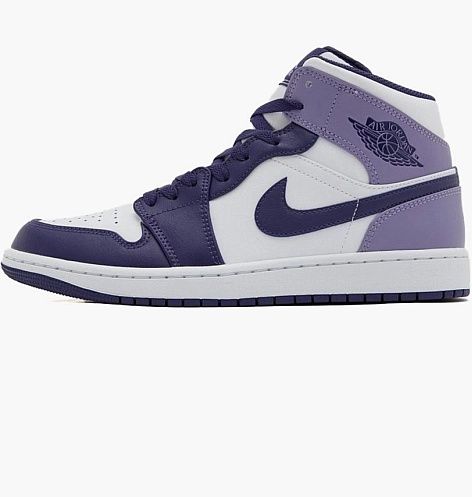 Оригінальні чоловічі кросівки AIR JORDAN AIR 1 MID WHITE/VIOLET DQ8423