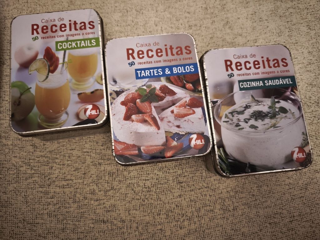 Caixas com cartões de receitas