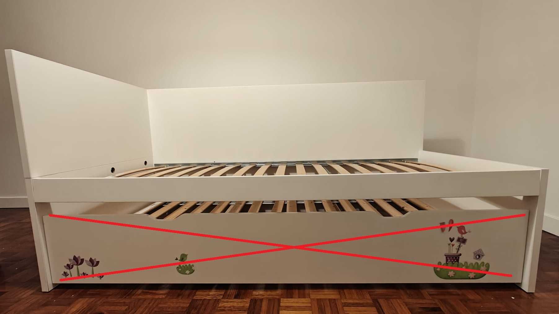 Cama solteiro com estrado em bom estado