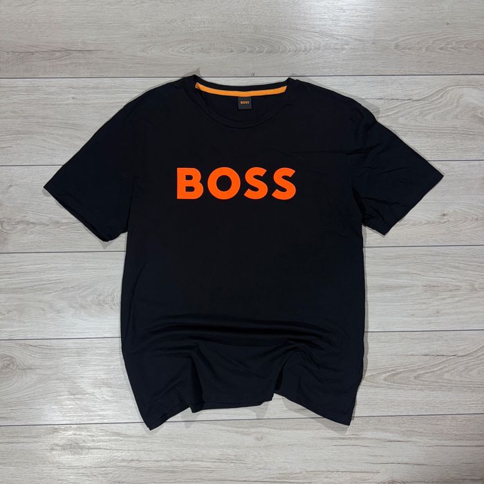 НОВА Чорна Футболка Босс BOSS BIG ORANGE BOSS Розмір факт 2XL Оригінал