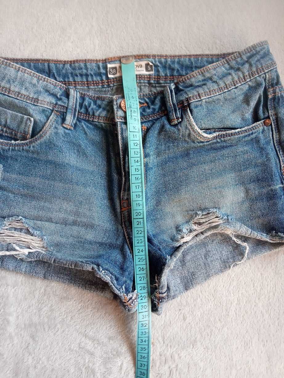 Jeansowe szorty, krótkie, Terranova niebieskie