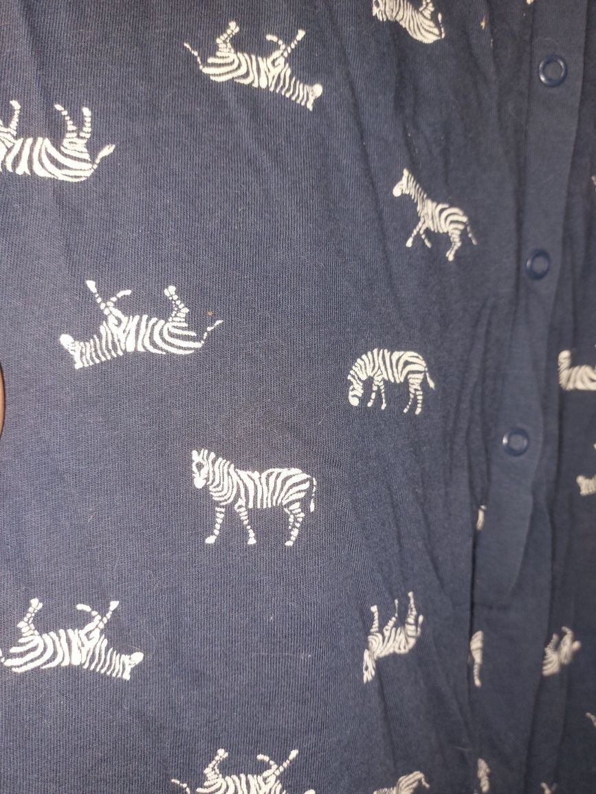 Пижама слипик темно синяя с зебрами размер 12-14 м-л