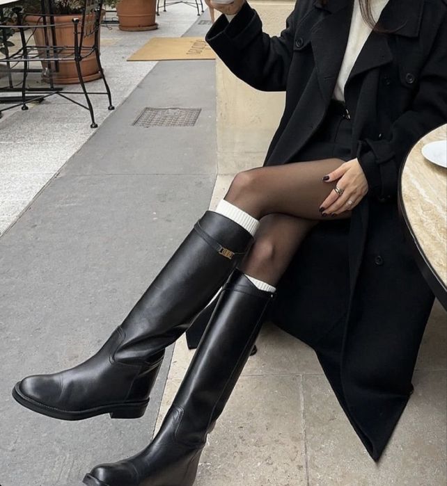 Трендові чоботи з натуральної шкіри, massimo dutti