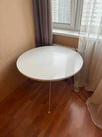 Круглый белый стол + белый стул