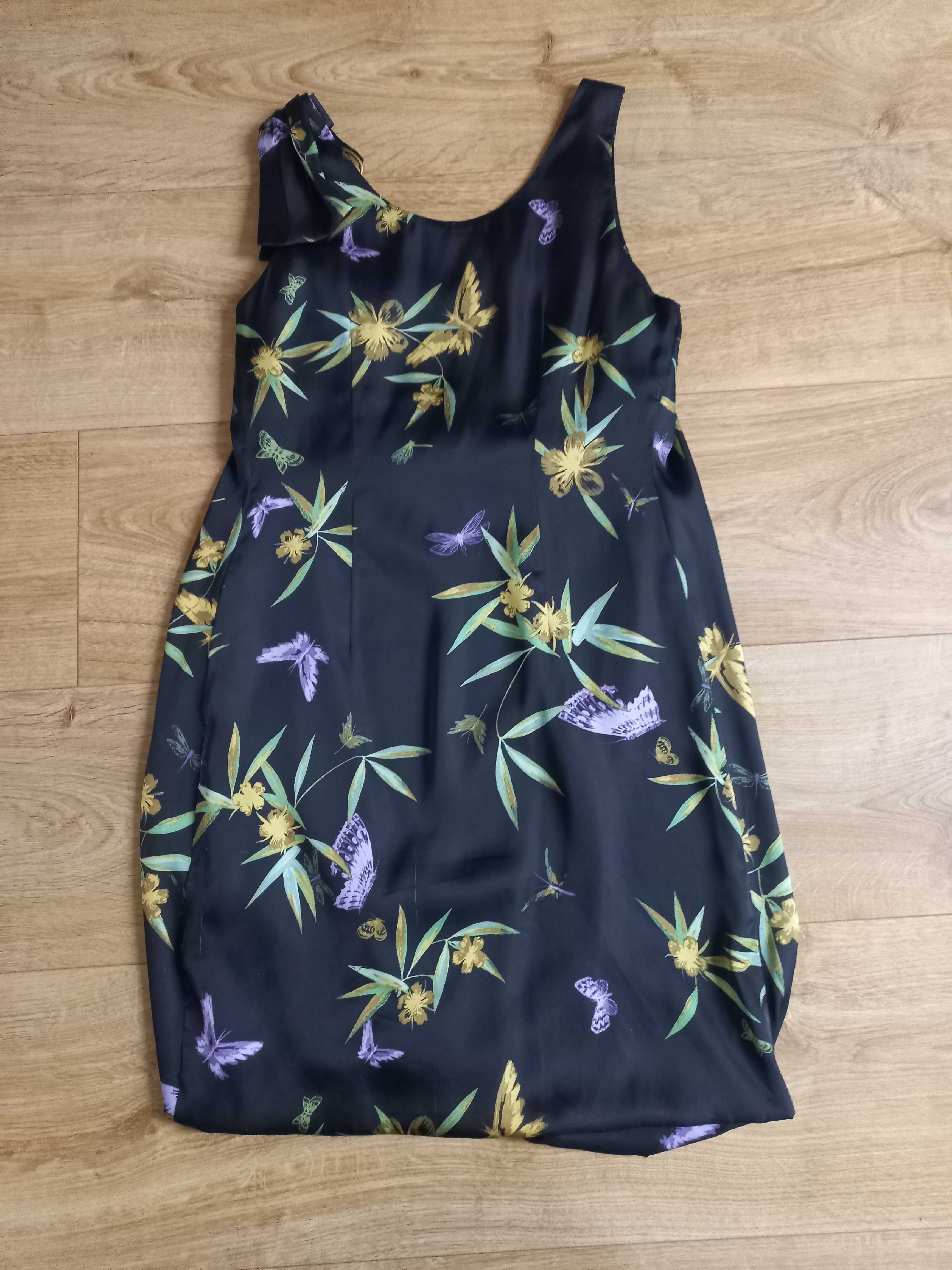 Sukienka H&M satynowa w kwiaty