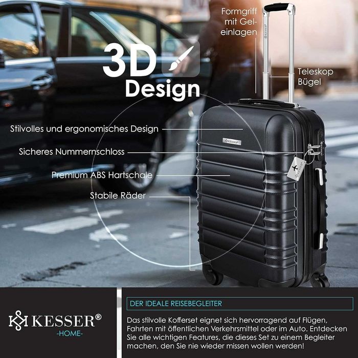 Walizka KESSER / 120L / waliza ABS / torba podróżna / bagaż !4478!