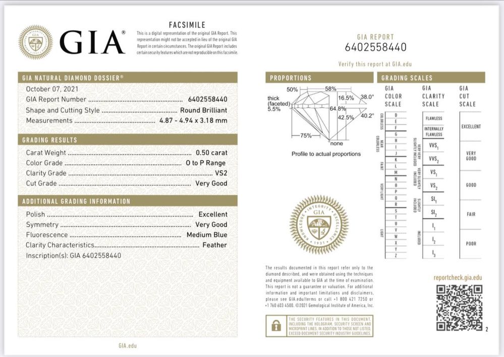 Золотые Серьги пусеты с GIA бриллиантами 1.01ct