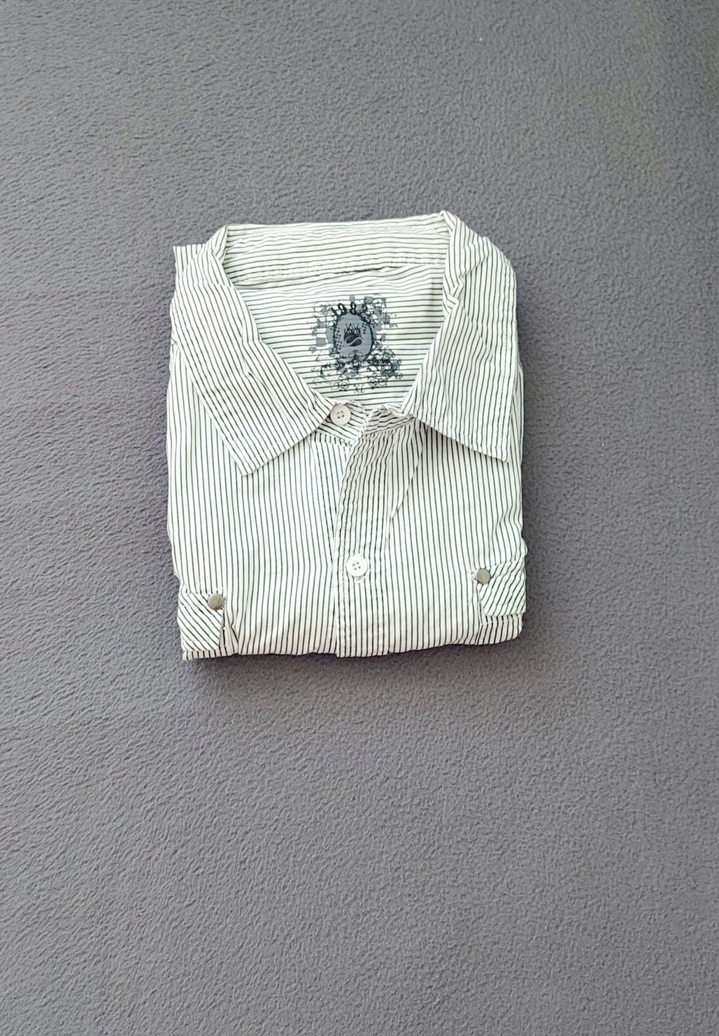 Koszula męska w paski biała rozmiar L