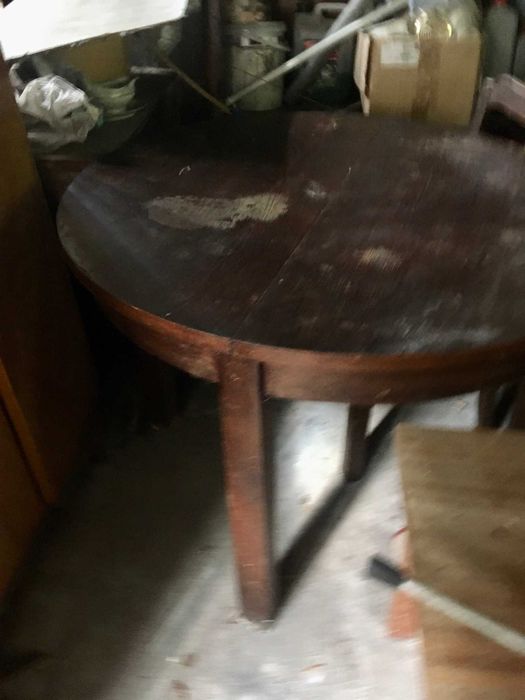 Stół okrągły do renowacji lata 50-te, rozkładany, antyk