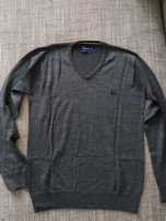 Fred Perry marine wool sweter męski wełna merynos