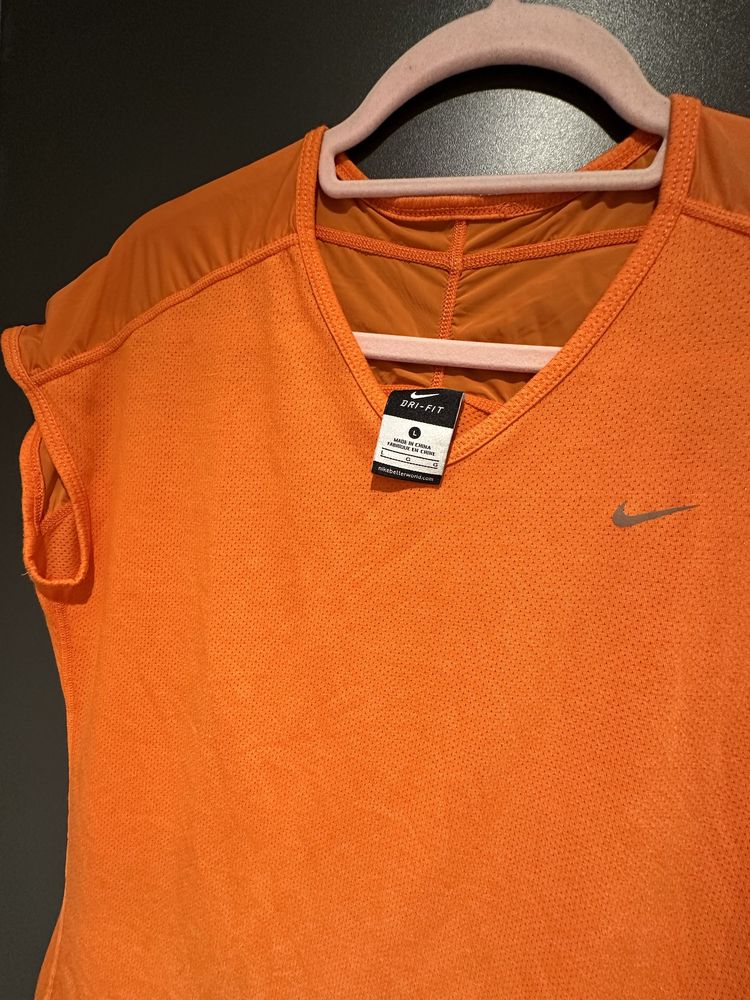Nike koszulka oddychająca L pomarańczowa t-shirt