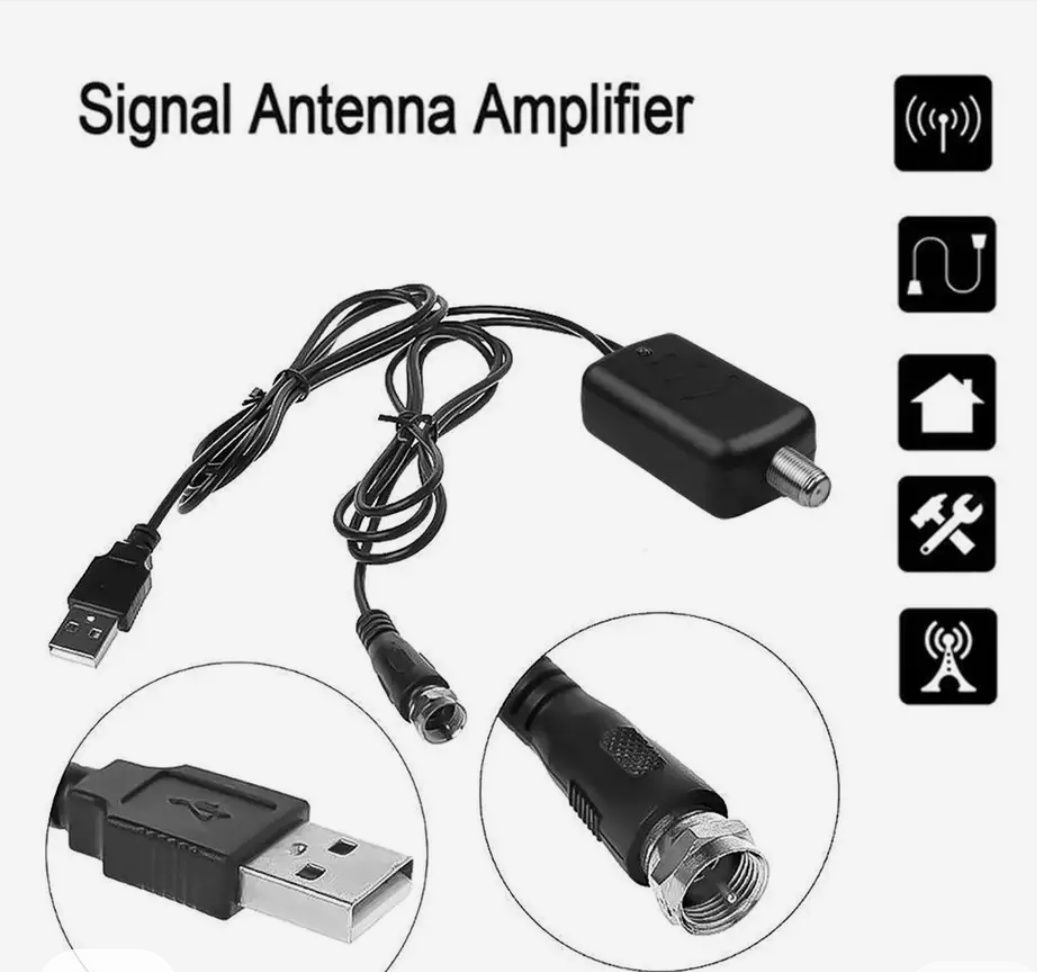Antena pokojowa wzmacniacz sygnału telewizyjnego z USB