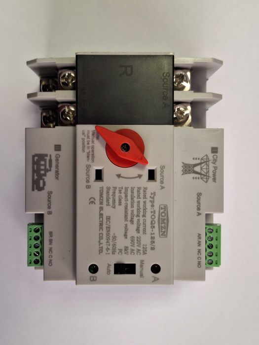 Tomzn TOQ5-125/2 2p 125A, новий. Однофазний АВР. Наявність