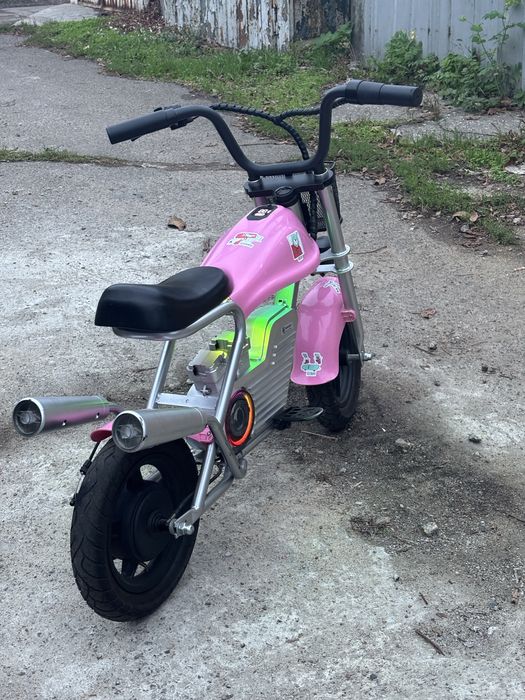 Дитячий електромотоцикл рожевий