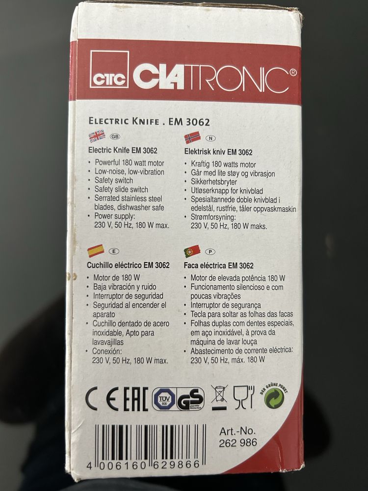 Faca eletrica silenciosa