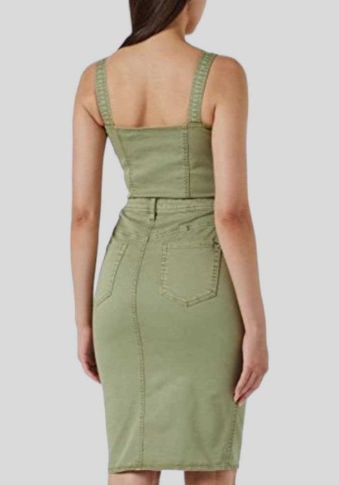 Джинсовый сарафан Esprit на пуговицах цвета хаки, р. XL