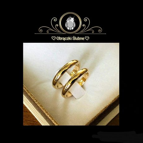 Ponadczasowa Kolekcja Elegancka Para Złotych Obrączek Ślubnych