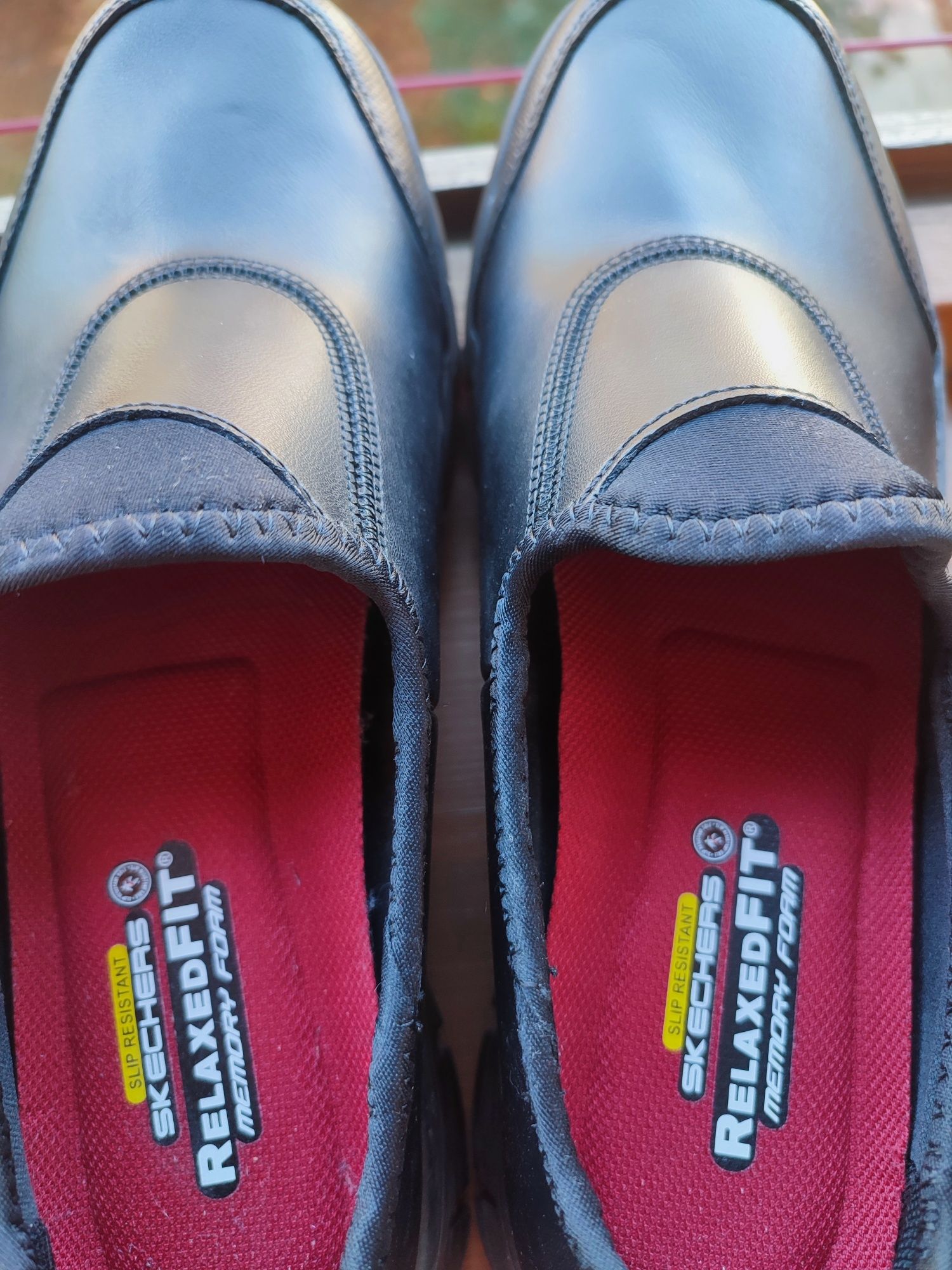 Нові чорні мокасіни Skechers (женские чёрные мокасины/туфли/слипоны)