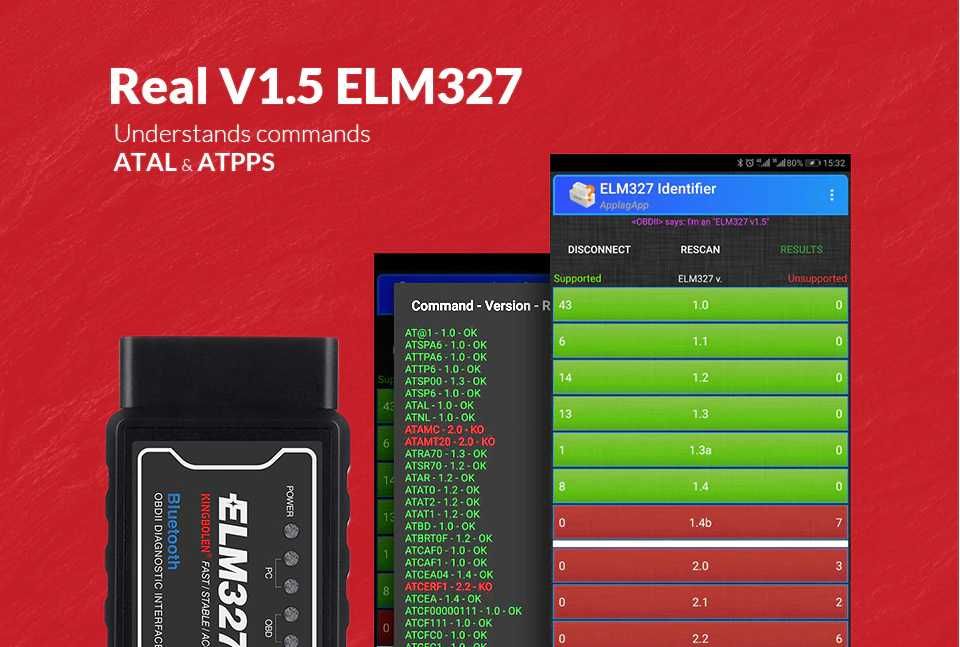 ELM 327 v1.5 OBD2 Wi-Fi PIC18F25K80 Kingbolen Авто сканер IOS/Android