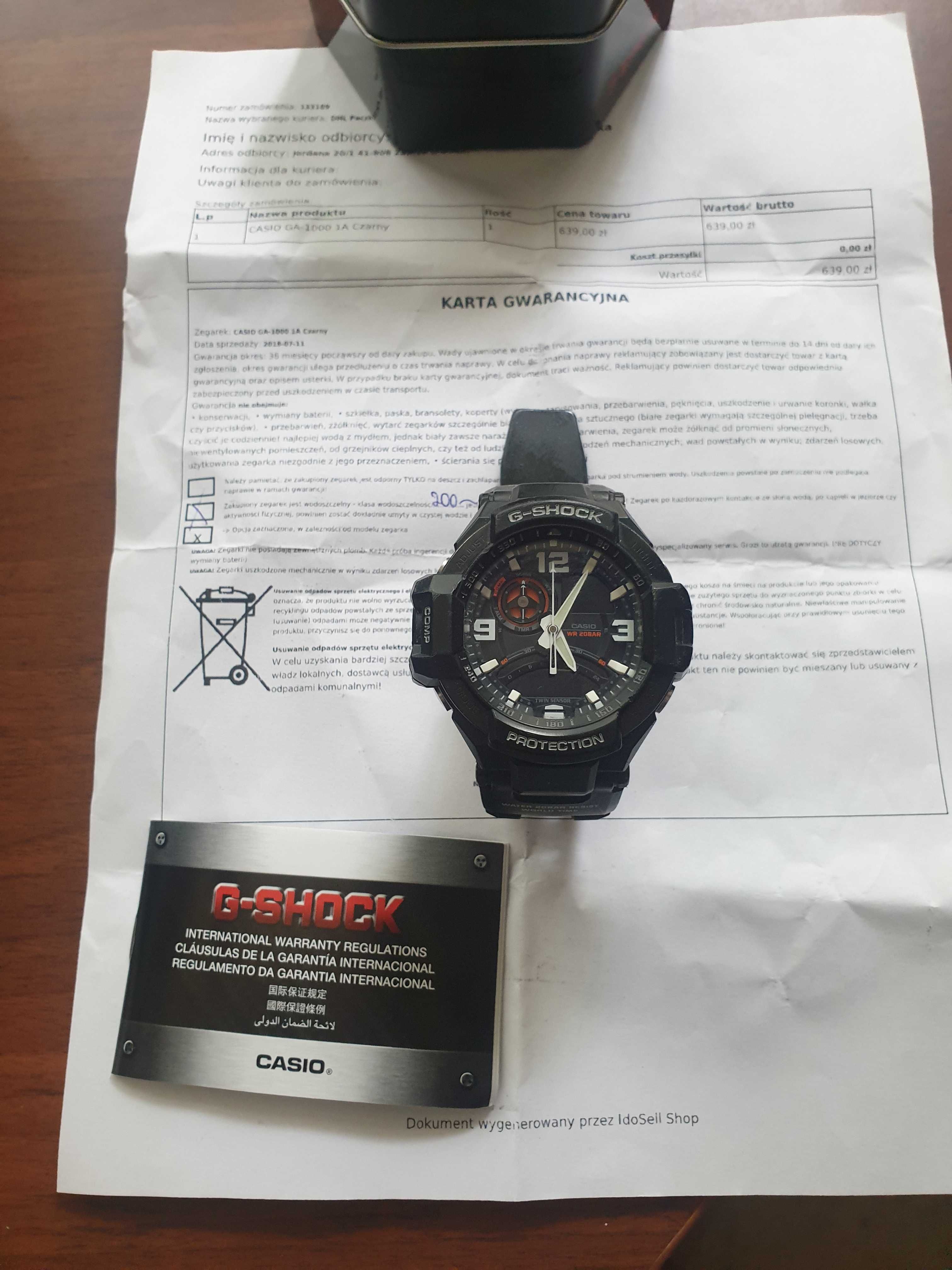 Casio g shock ga 1000 1a czarrny