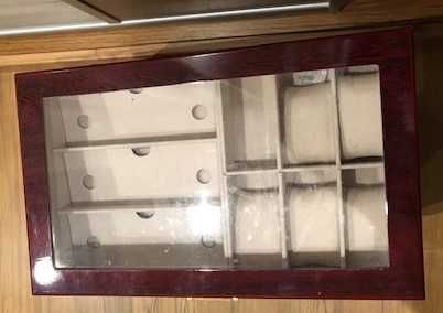 Organizador joias em madeira tipo pau ferro