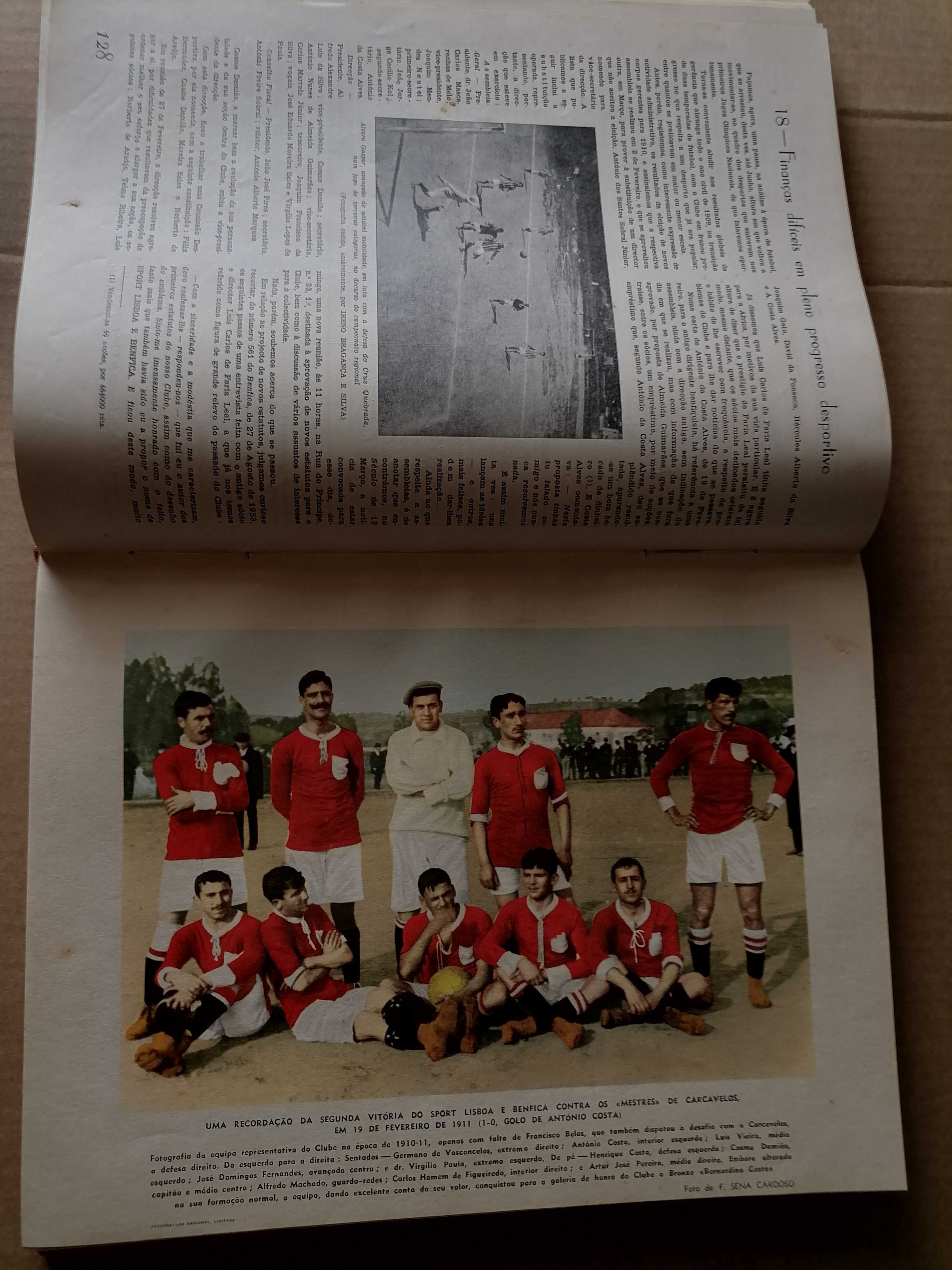 História do SPORT LISBOA E BENFICA 1904 /1954 c/Separatas 312 páginas