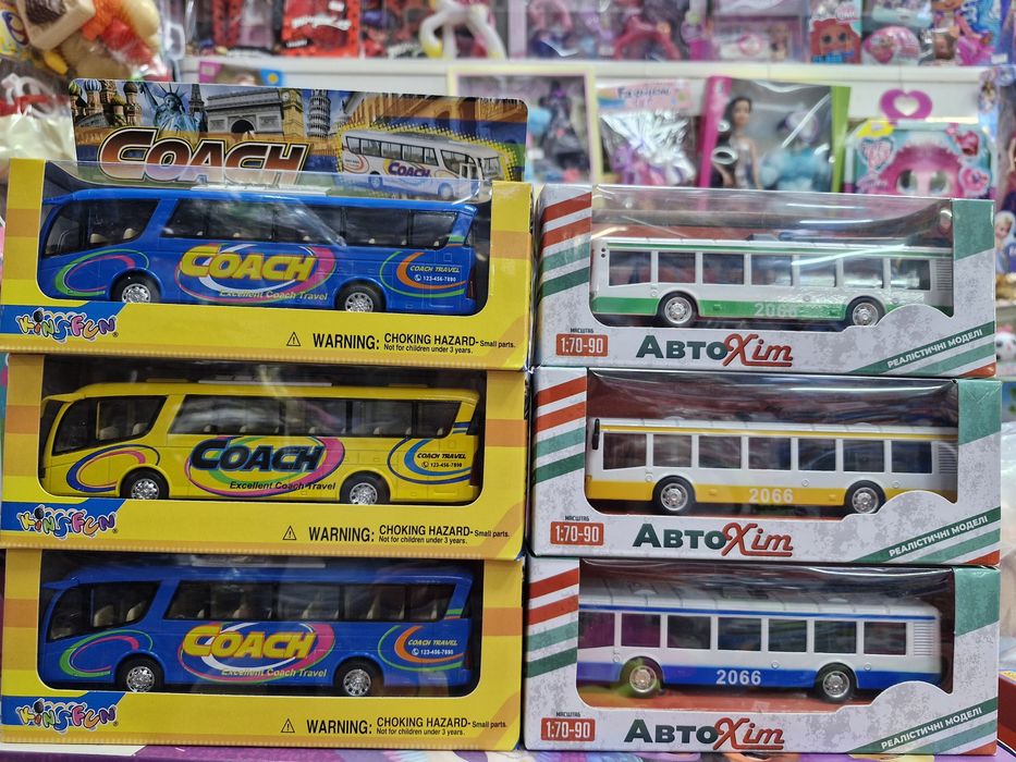 Тролейбус, автобус, металева модель