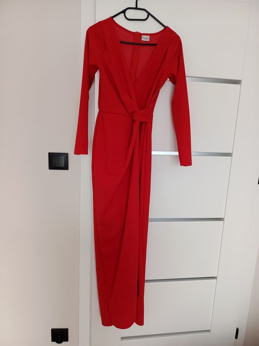 Sukienka długa andrzejki S czerwona