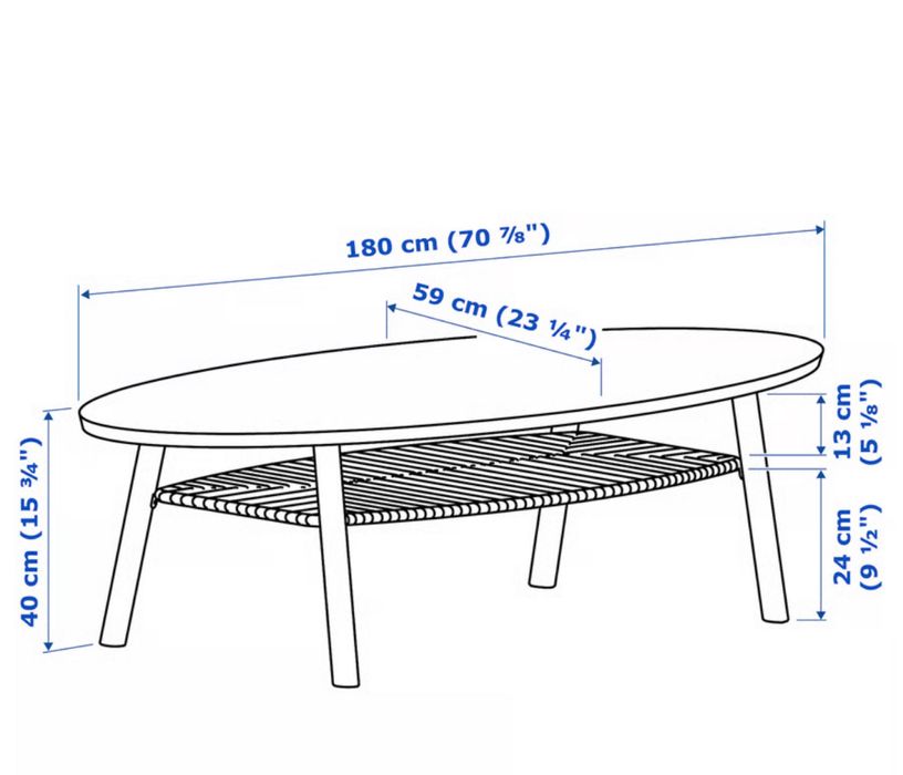 STOCKHOLM Mesa de centro, chapa de nogueira, 180x59 cm