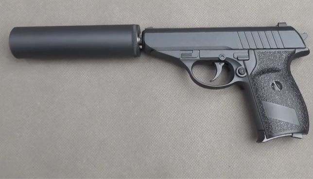 Іграшковий пістолет з глушником на пульках пистолет метал Galaxy G3A