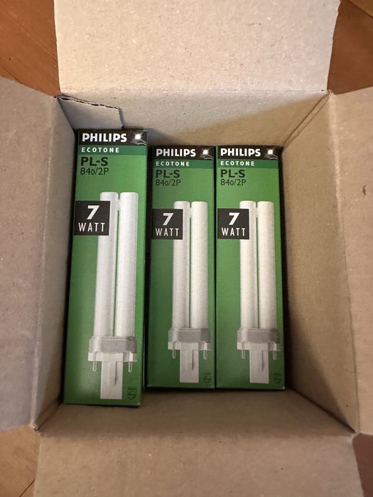 Conj 5 lampadas Philips Ecotone PL-S 7W G23 novas