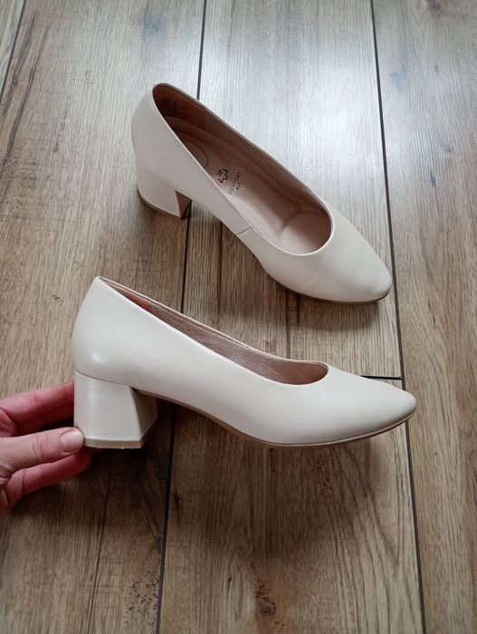 Tamaris comfort Fit damskie skórzane buty czółenka 38