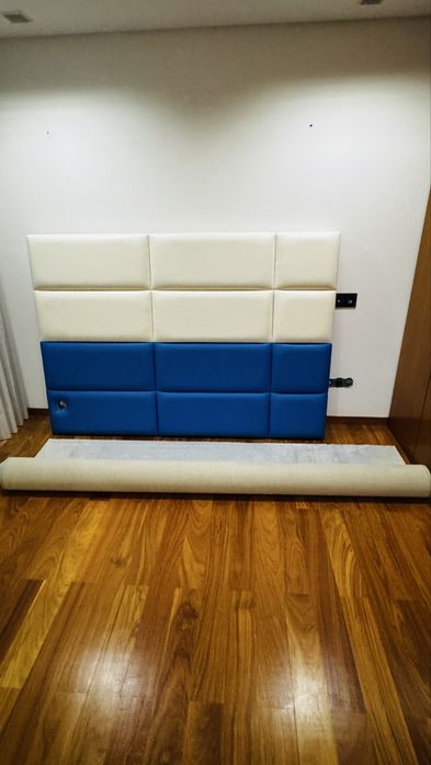 Cabeceiras de cama e cubos de arrumacao